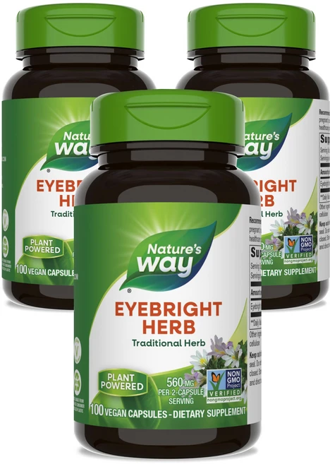 네이쳐스웨이 아이브라이트 허브 560mg 비건 캡슐, 100정, 3개 - 쿠팡