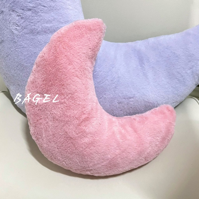 星星抱枕 靠墊 靠枕 午睡枕 觸感柔軟 車用腰靠 坐墊 生日禮物 沙發抱枕 椅墊 靠背 交換, 粉色月亮,30-35公分, 1個