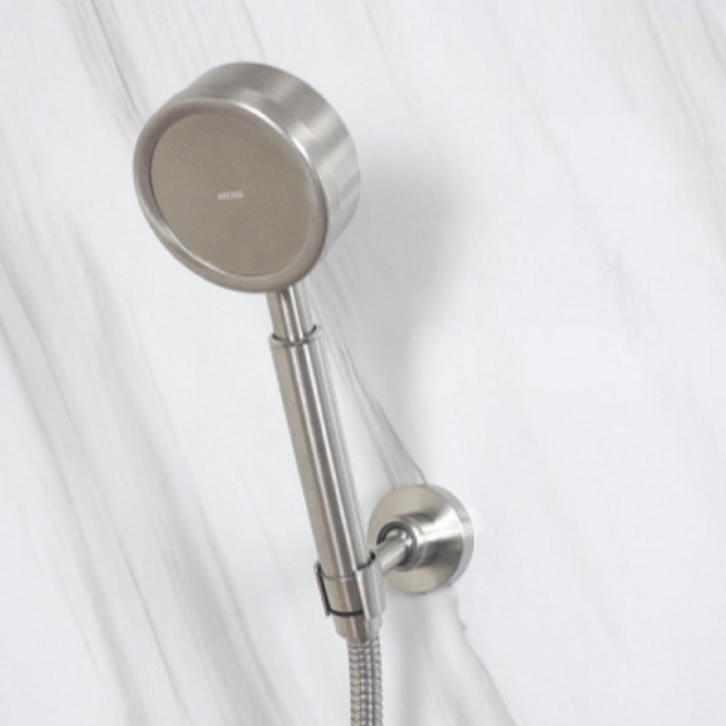 우디밸리 고수압 304 스테인리스 샤워기 헤드, 무광 실버, 1개