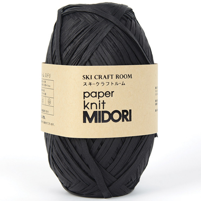 브랜드얀 미도리(1볼) 종이실 가방 소품 뜨개실, 215번 검정, 1개