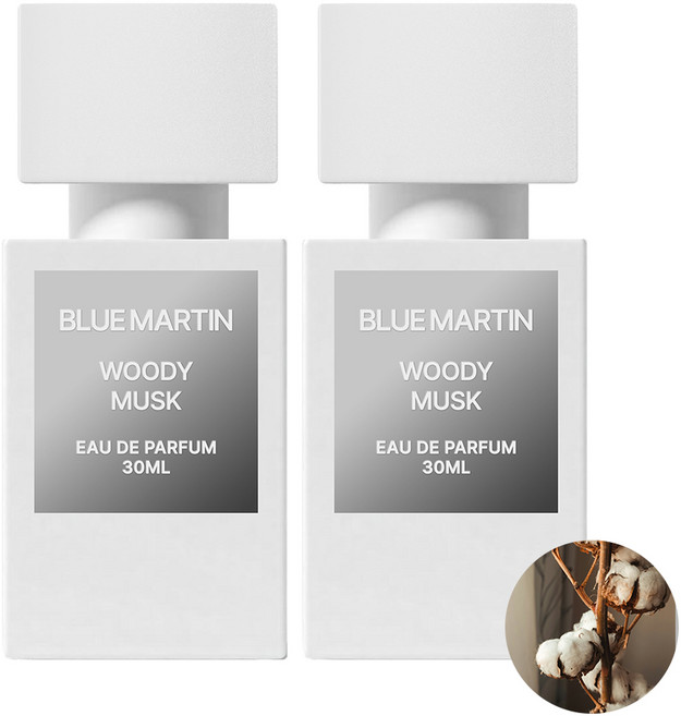 [남자겨울향수] 블루마틴 남성향수 우디머스크 코튼향 여자들이 좋아하는 남자향수 페로몬향 은은한향수, 2개, 30ml