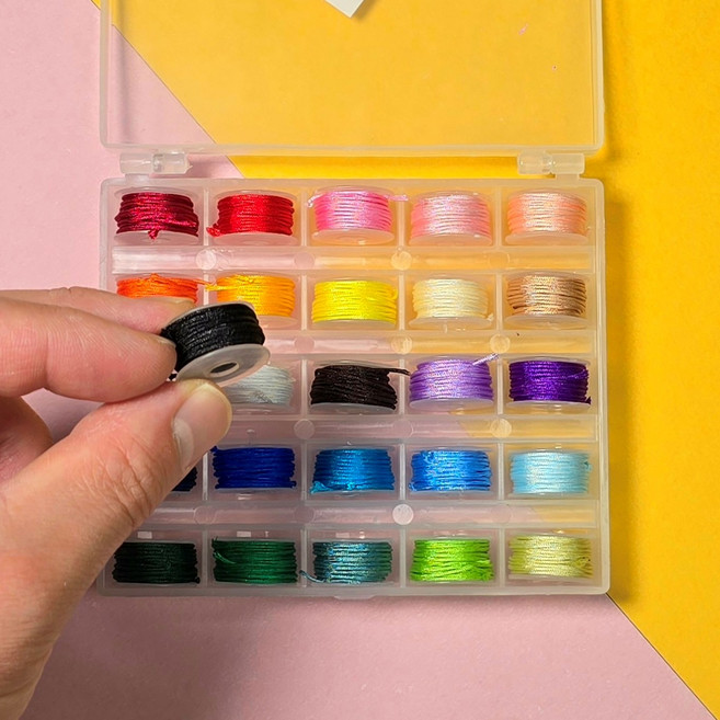 매듭팔찌 매듭반지 만들기 0.8미리 25색 B세트 매듭실, 1개