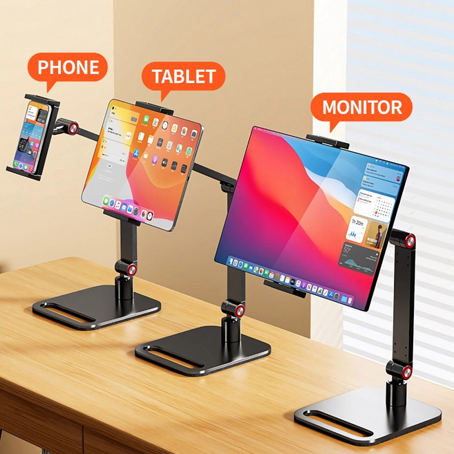 나인비 탁상용 태블릿 포터블모니터 거치대 스탠드, 블랙, 1개