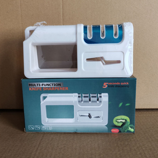 4 in 1 다이아몬드 빠른 칼갈이 가정용 수동 연마석 주방용품, 흰색[다이아몬드 날]