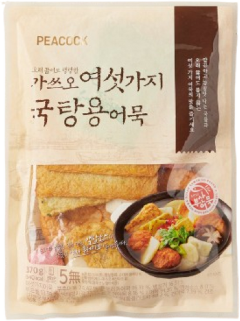 [피코크] 가쓰오 여섯가지 국탕용어묵, 아이스박스포장, 2개, 370g