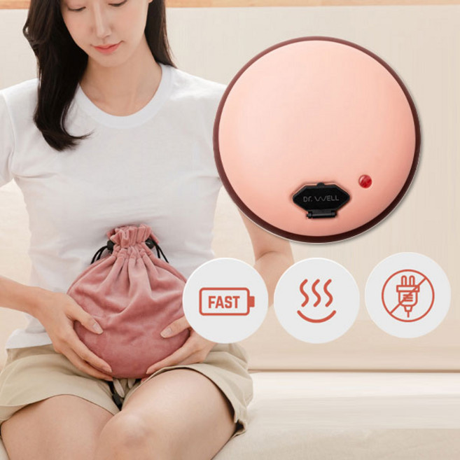 닥터웰 히팅웰 무선 온열 돌찜질기 복부 온열기 DR-177 (본체+복대), 핑크
