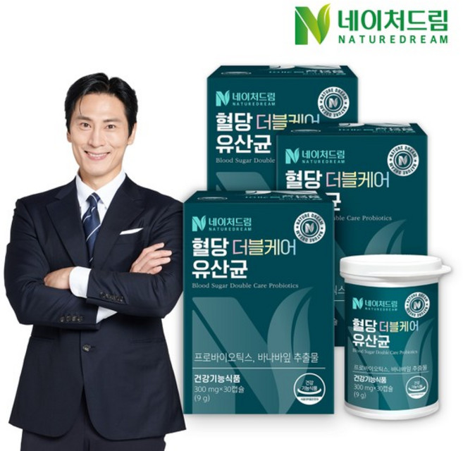 네이처드림 혈당 더블케어 유산균 300mgx30캡슐 3박스/40억보장 프로바이오틱스, 없음, 9g