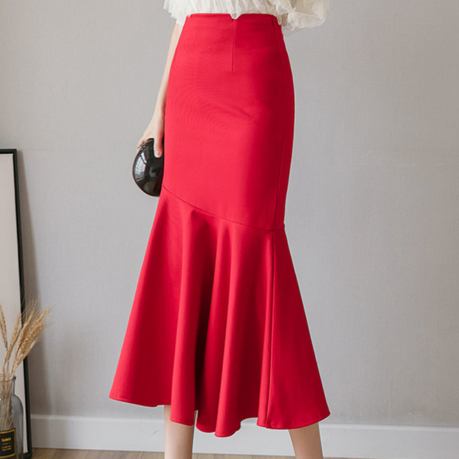 로렌미 언밸 머메이드라인 스커트 S250813FW-3