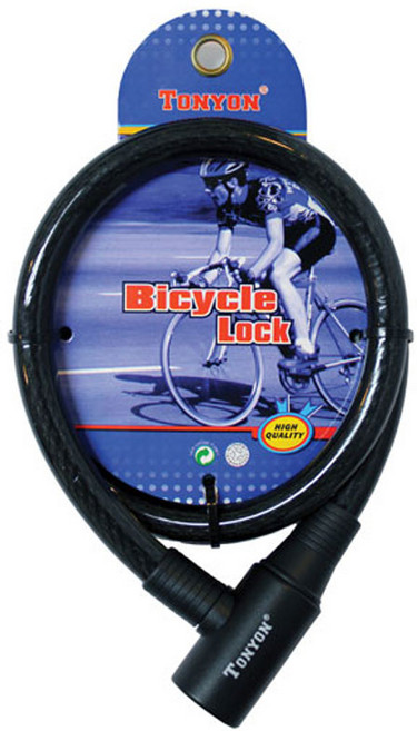 자전거 자물쇠 409 잠금장치 분실 도난방지 열쇠 와이어 케이블 사슬, 블랙, 1개