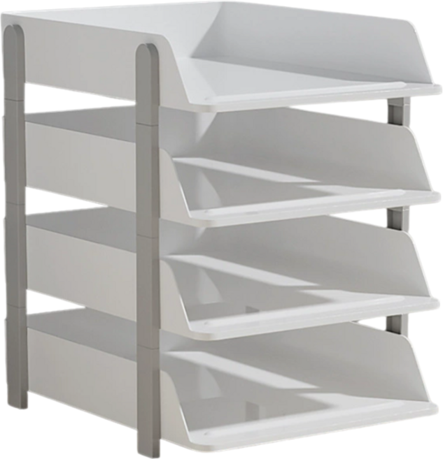 대용량 4층 서류함 데스크톱 A4 파일 보관함, 4단, 화이트