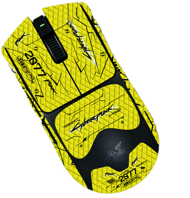 케이노 레이저 바이퍼 V3 프로 전용 마우스 그립 테이프 논슬립 패치, 1개, 옐로우_Cyberpunk