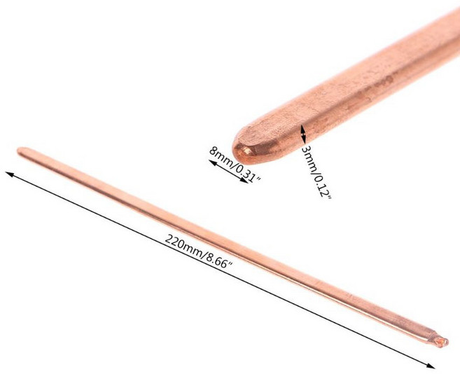 플랫 히트 파이프 220x8x m G C 백 플레이트 구리 히트 싱크 파이프 냉각 히트 싱크 노트북 PC R2LB, [02] 220x8x3mm, 한개옵션1