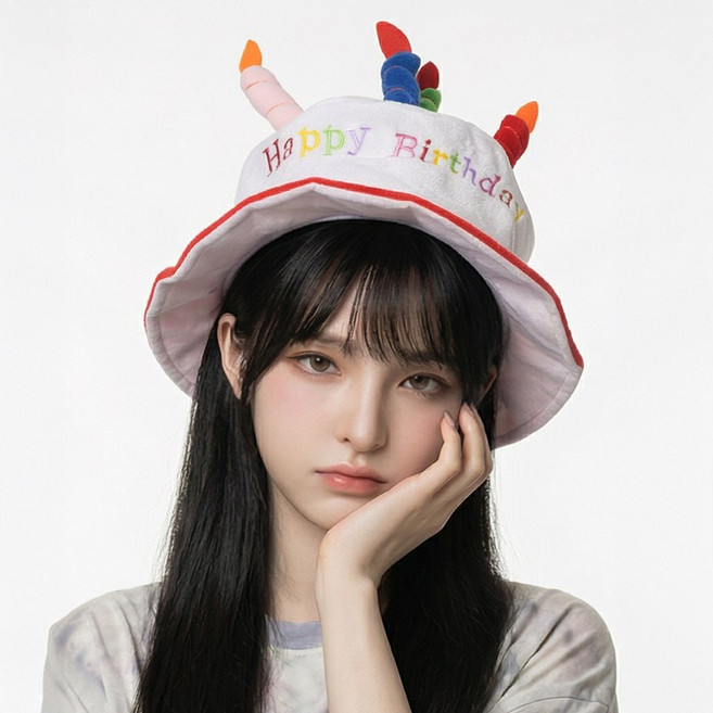 말랑마쥬 킹받는 우정 파티모자 할로윈 인생네컷 소품, 1개, 케이크레드