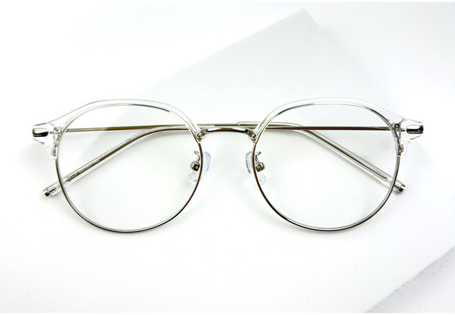 남자 여자 블루라이트 차단 안경 하금테 긱시크 반무테 라운드 메탈 가벼운