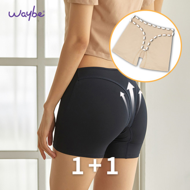 [웨이비] T골착팬티 1+1 사각 주니어 생리 샘방지 위생팬티 2매 생리대 들뜸방지 특허