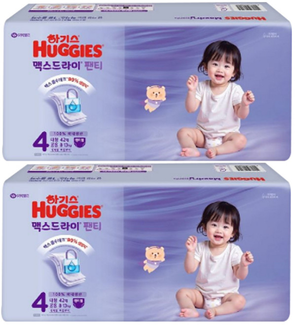 하기스 2024년 맥스드라이에어 팬티형 기저귀 남여공용, 4단계, 84매