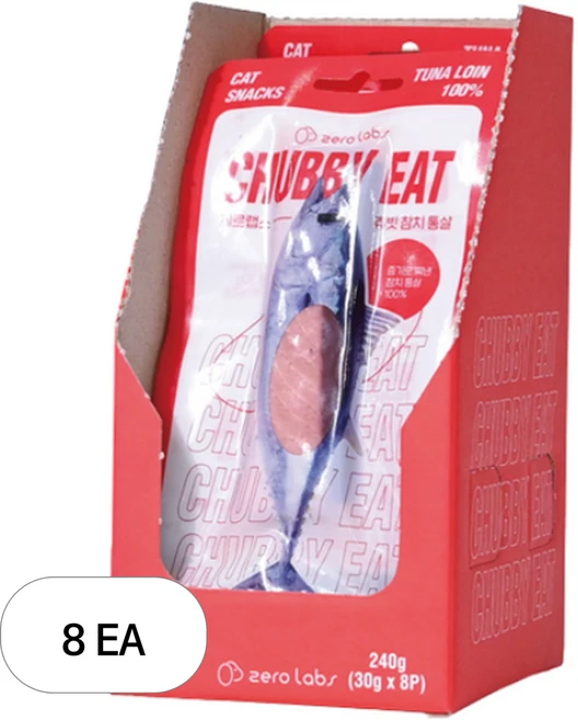 제로랩스 반려동물 츄빗 통살 간식, 참치맛, 30g, 8개 - 쿠팡