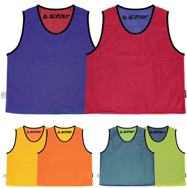 스타 양면 팀조끼 Large 양면조끼 축구용품 학교체육 팀복, 레드+블루, 10개