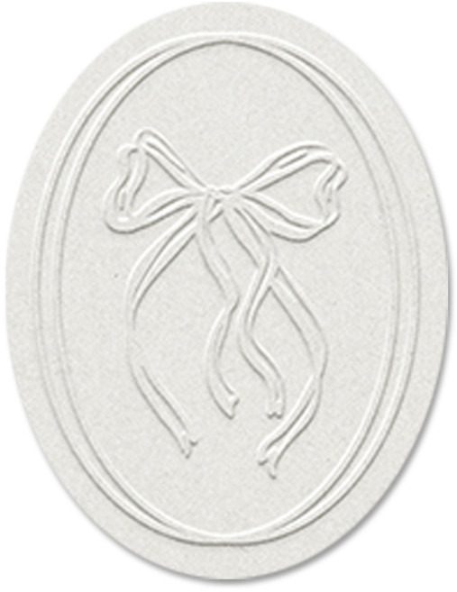 헤음 청첩장 형압 스티커, 200개, 리본 화이트