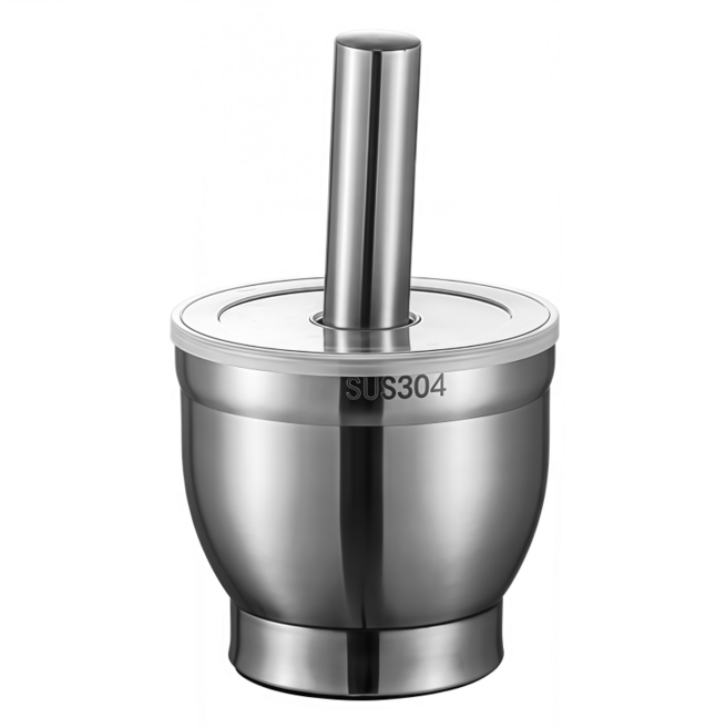 프리미엄 스텐 주방수동 마늘 다지기 절구 절구통세트, 1세트