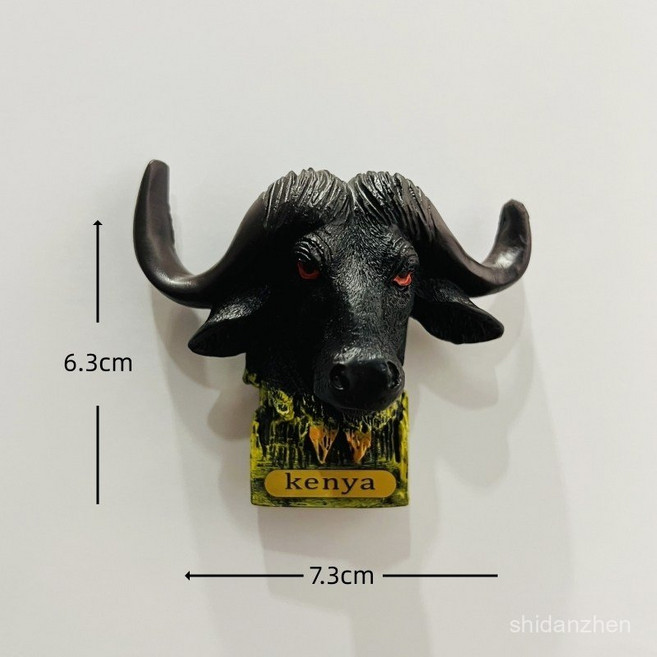 해외여행 기념품 선물 자석 아프리카 케냐 탄자니아 나미비아 냉장고자석 동물 탄자니아 해변의 파란색 SUV, 검은 아프리카 케냐 버팔로 머리