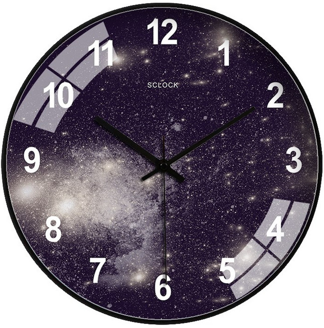 인테리어 시계 인 현대 석영 북쪽 별이 장식 간단한, 01 8인치, 04 064 블랙