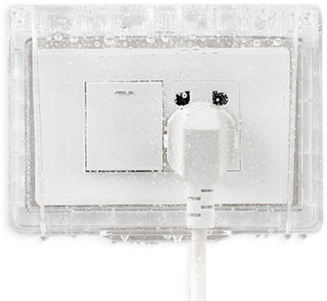 插座防水蓋 簡易安裝 防水防塵 保護用電安全, 透明, 1個
