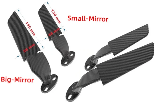 혼다 용 CBR650R F CBR1000RR CBR 250R 300R 400RR 오토바이 미러 수정 된 바람 날개 회전, 05 Light Big Mirror, 1개