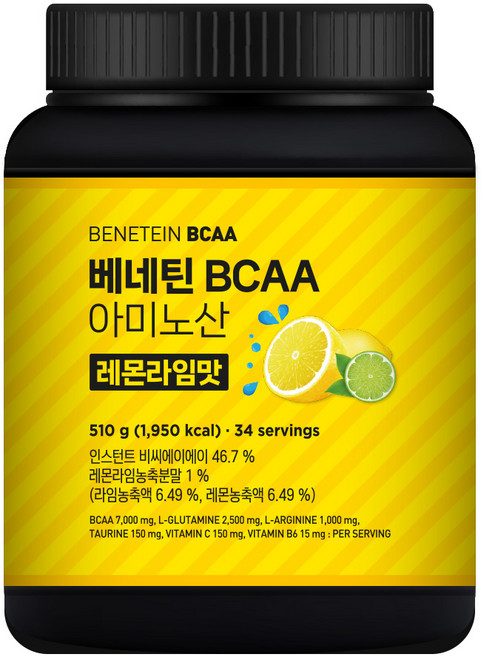 베네틴 BCAA 7000 필수 아미노산 보충제 레몬라임맛, 1개, 510g
