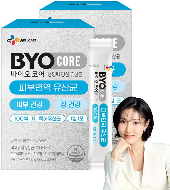 BYO 코어 피부면역 유산균 30p, 60g, 2개