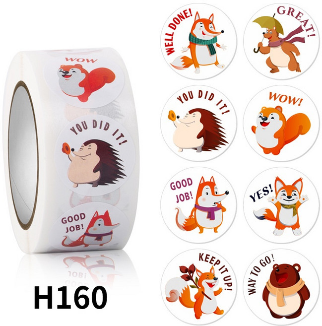 兒童獎勵貼紙 500貼/卷, 1個, H160