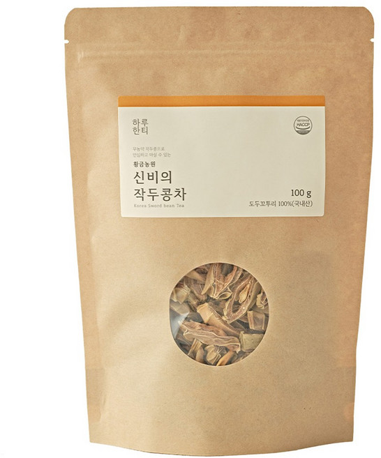 하루한티 무농약 국내산 HACCP인증 작두콩차, 깍지콩알혼합, 100g, 1개, 1개입