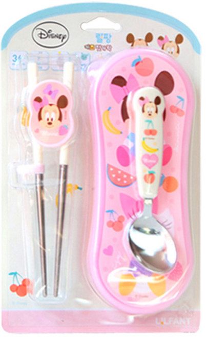 디즈니 스텐보조젓가락케이스세트 미니, 핑크, 1세트