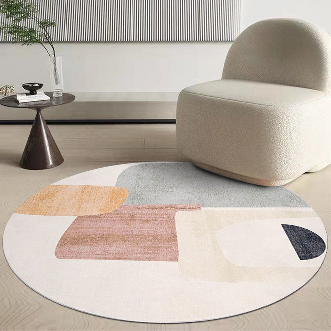 BRINCH Home Interior 北歐風簡約花紋圓形地毯