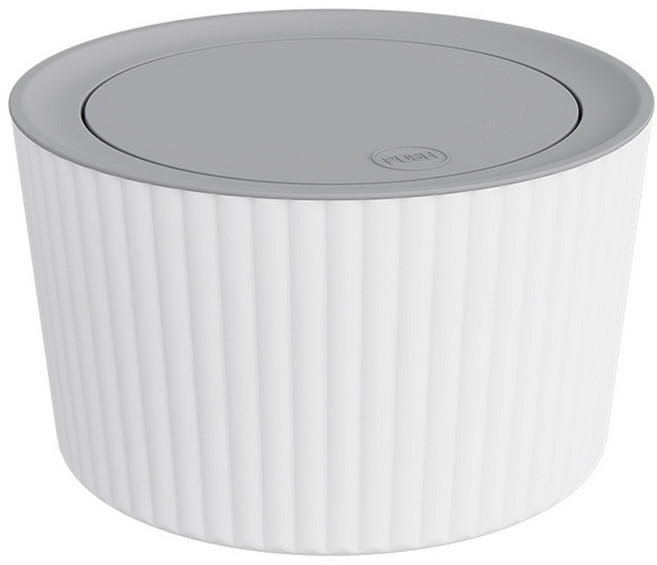 MoNo726 데스크 원형 미니 휴지통 쓰레기통 30IHRG221, 화이트