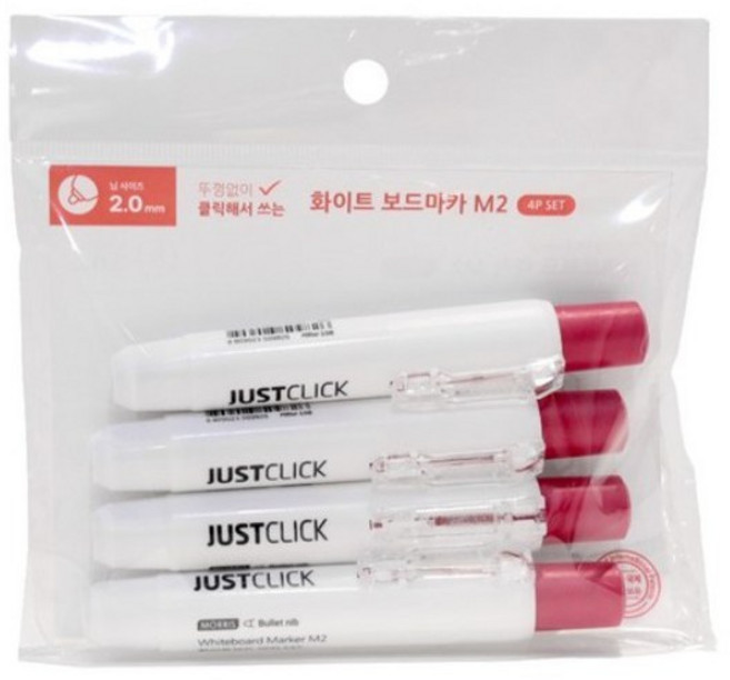 모리스 저스트클릭 보드마카 M2, Red, 4개