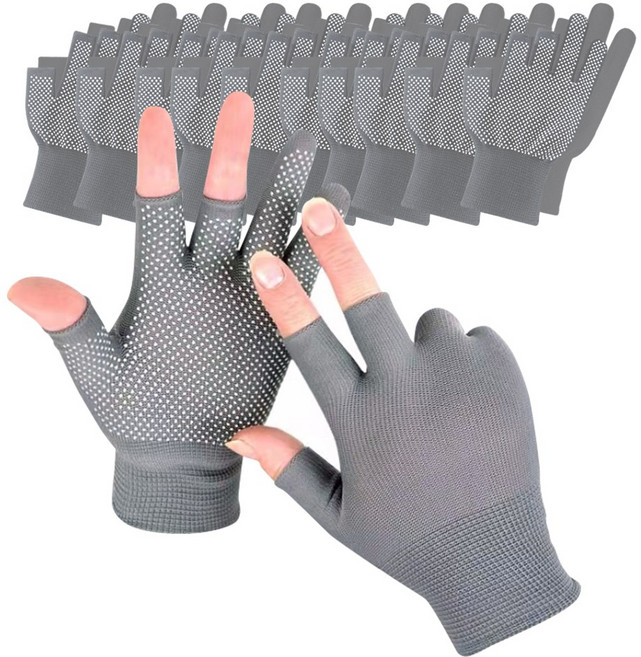 티렉스 작업용 3컷 도트장갑 세컷 점박이장갑 코팅장갑 낚시 엠보싱장갑 10켤레, 10개, 그레이