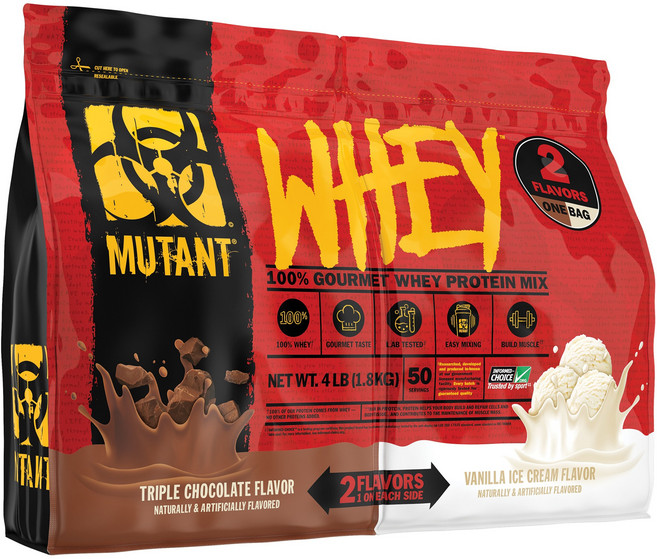 뮤턴트 웨이 프로틴 믹스 트리플 초콜릿 & 바닐라 아이스크림 맛, 1개, 1.8kg