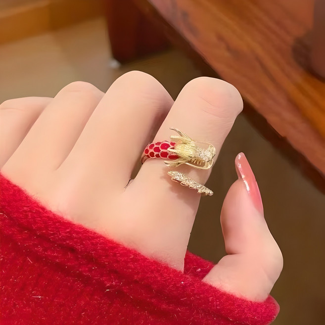 재물운 상승 크기조절 가능 빨간 오픈 반지