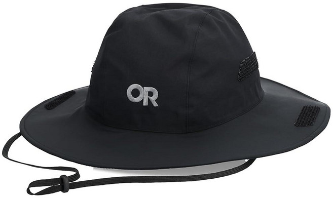아웃도어리서치 OUT 아웃door research Seattle 레인 햇 | 고어텍스 방수 수분 흡수 블랙 229886, Medium