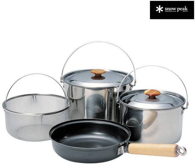 스노우피크 필드 쿠커 프로 냄비 후라이팬 채반 세트
