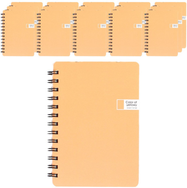 톡톡팬시 CMYK 컬러 스프링 노트, 옐로우, 16개