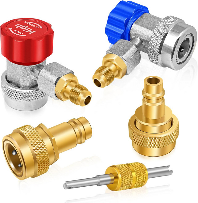 Boltigen AC R134a R1234yf 퀵 커플러 R134a에서 냉매 어댑터 커넥터 변환 키트R134a 포함 R1234YF