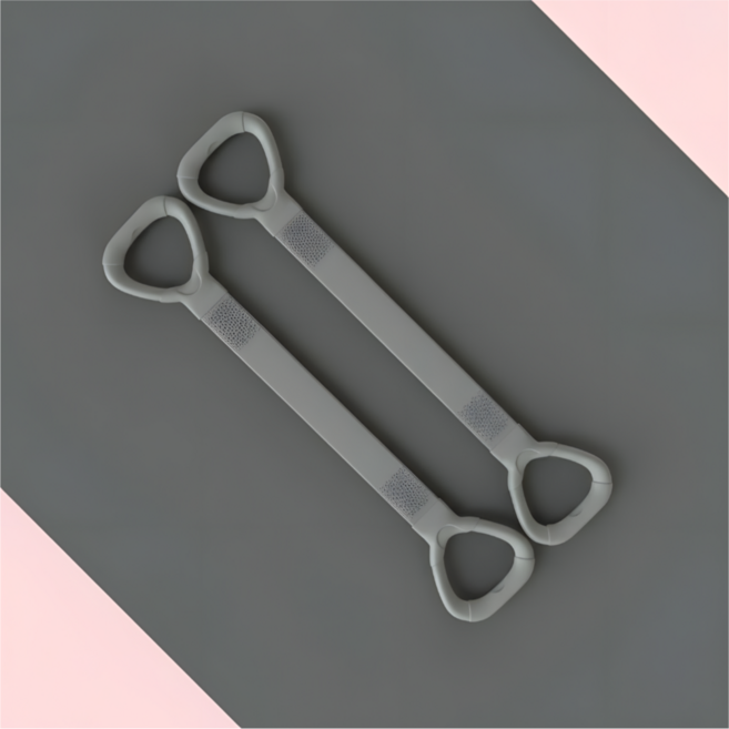 HwaDon 어깨 스트레칭 요가 라텍스 운동 밴드, 그레이, 2개