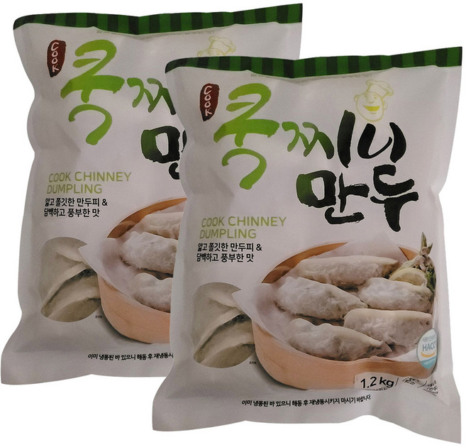 아하만두 1봉+1봉 쿡찌니고기만두1.2kg+쿡찌니고기만두1.2kg (평일 오후2시전 결제주문건 다음날 택배도착), 1.2kg, 2개