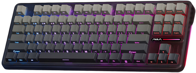 AULA F87 Pro 3모드 기계식 키보드, 제조사축, 스페이스 골드축, 블랙 클리어