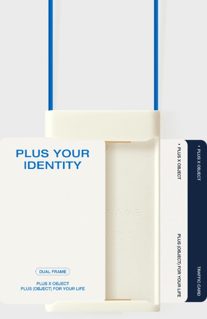 듀얼프레임 2.0 목걸이형 프리미엄 사원증 케이스 양면 카드홀더 케이스 명함수납, 04, 04. 오프화이트+세룰리안블루 (카드보호필름 1매포함), 1개