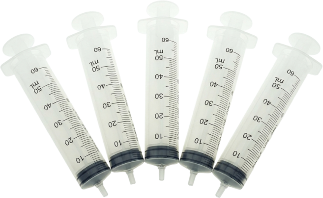 바늘 없는 주사기 50ml 세트 5개입 과학 실험용 안전 조립 교구, 1개