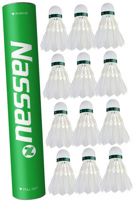 낫소 깃털 셔틀콕 NSC-701 배드민턴공 12개입 야외 클럽용