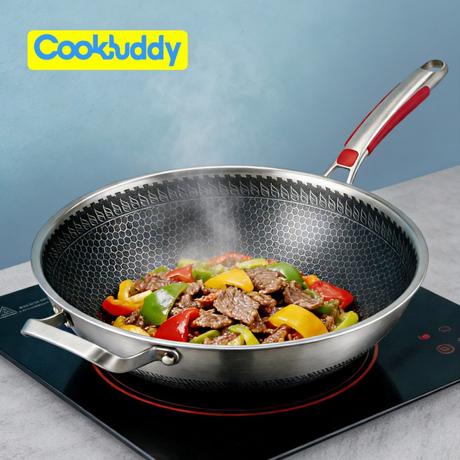 CookBuddy 궁중팬 인덕션 가스레인지 겸용 3중 316 스텐 웍, 1개, 32cm